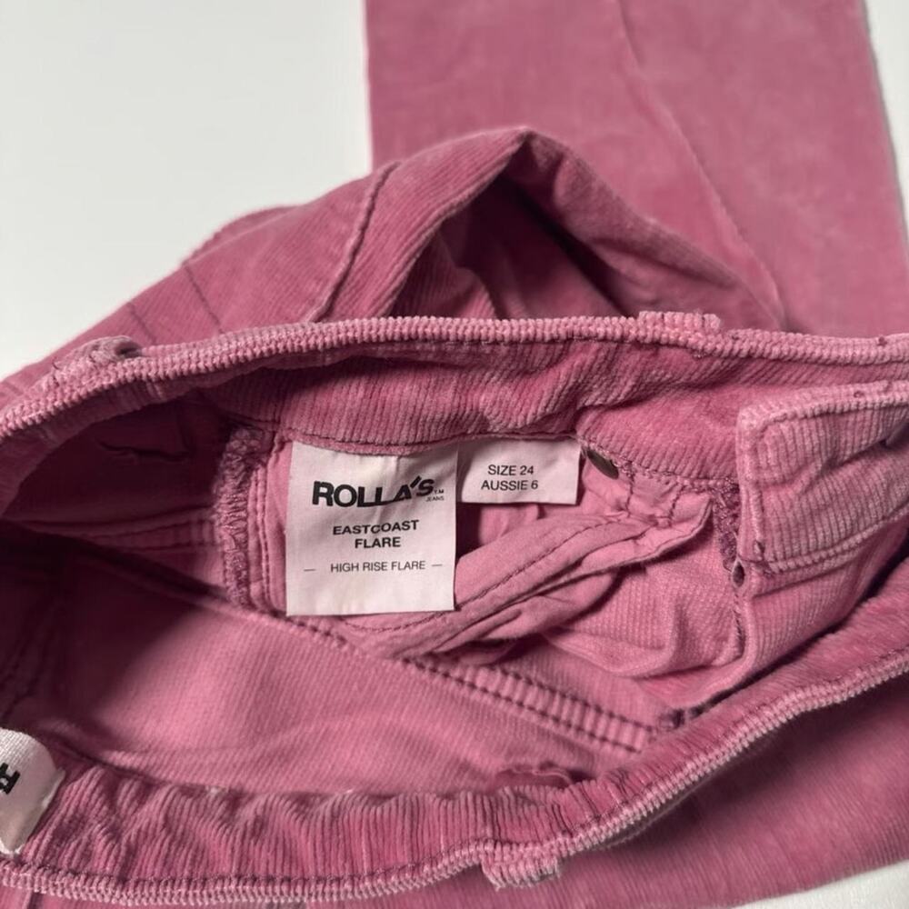 ROLLA'S Dusty Rose Corduroy Flare Jeans - Picture 5 of 7